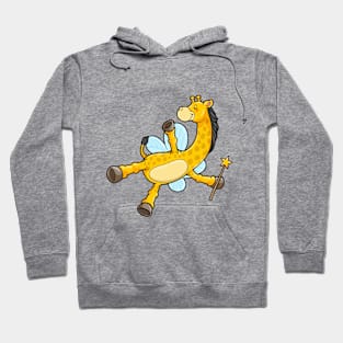 Giraffe as Bee with Wings and Magic wand Hoodie